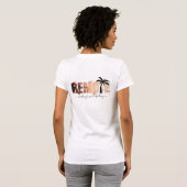 Remote Splash Palm Tree Silhouette T-shirt (Achterkant volledig)