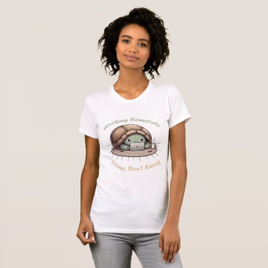 Remote Work Turtle T-shirt (Voorkant volledig)