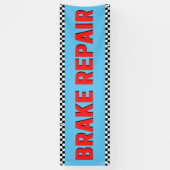 Remparatur Autowerkplaats Groot Blauw Spandoek (Verticaal)