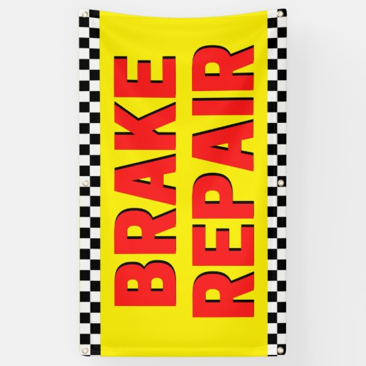 Remreparatie Automobielindustrie - Geel kopen Spandoek (Verticaal)