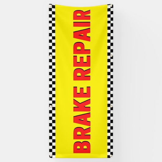 Remreparatie - automobielindustrie - groothoekgeel spandoek (Verticaal)