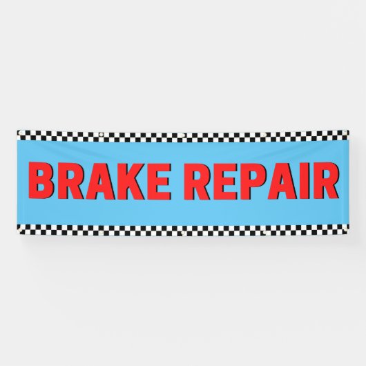 Remreparatie automobielwinkel - Groot blauw Spandoek (Horizontaal)