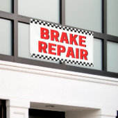 Remreparatie automobielwinkel — wit spandoek (Buitenkant Gebouw)