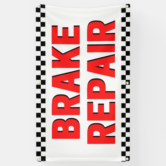 Remreparatie automobielwinkel — wit spandoek (Verticaal)