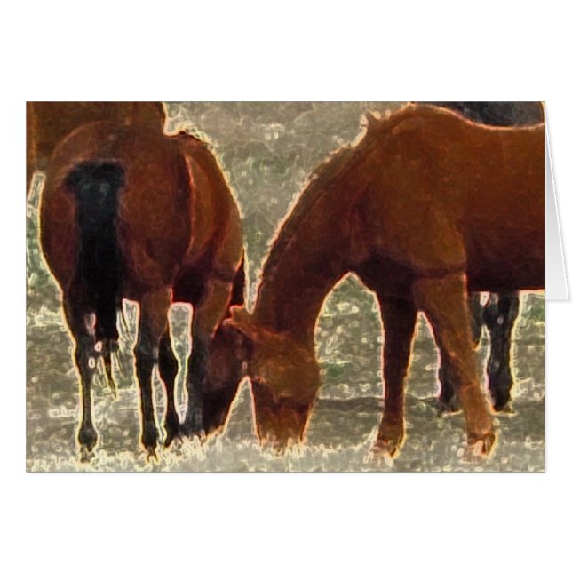 Remuda Herd Grazes - Rasbaarppaarden - Blank (Voorkant Horizontaal)