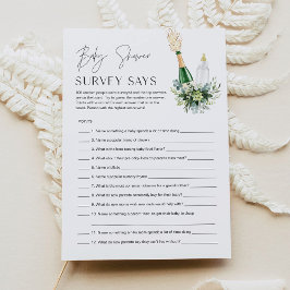 REMY Baby Shower Enquête Zegt Game - Kurkende Fles Kaart