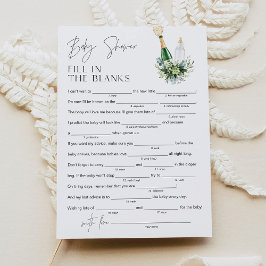 REMY Baby shower Libs Fill in de Blank Game 5x7 Kaart