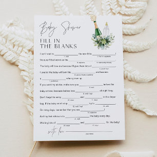 REMY Baby shower Libs Fill in de Blank Game 5x7 Kaart