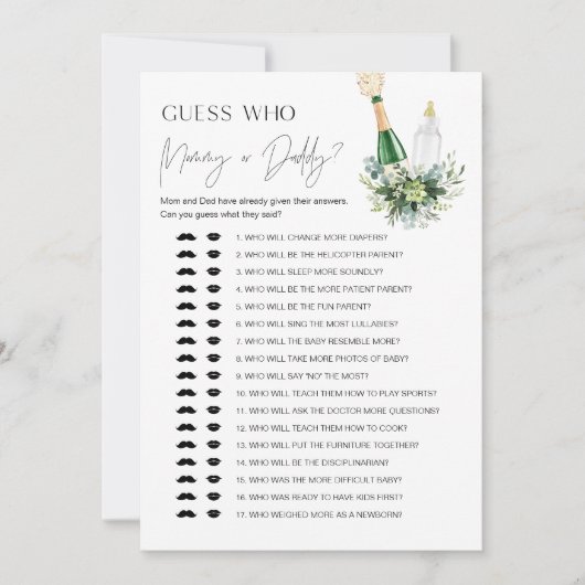 REMY die zei het mama of papa Baby spel Kaart (Voorkant)