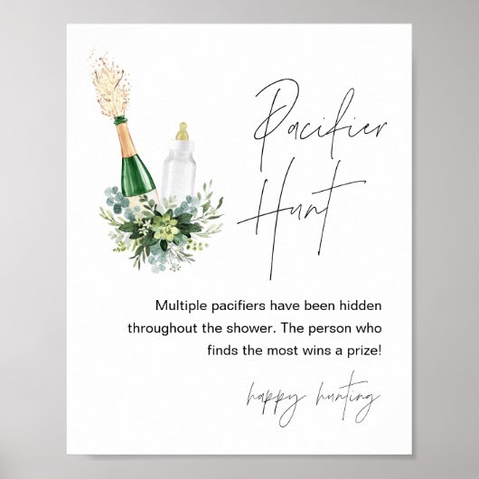 REMY Fopspeen Hunt Baby shower Spel Sign Poster (Voorkant)