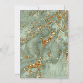 Remy ID644 Marmeren Glitter Bruiloft Sage Groen Kaart (Achterkant)