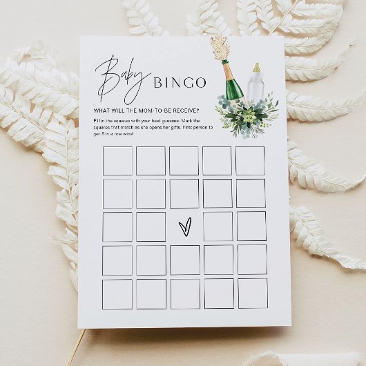 REMY Minimalistisch Baby shower Bingo Game Kaart