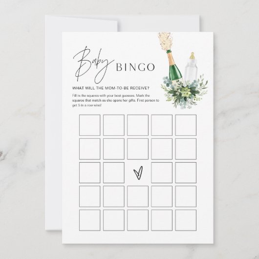 REMY Minimalistisch Baby shower Bingo Game Kaart (Voorkant)