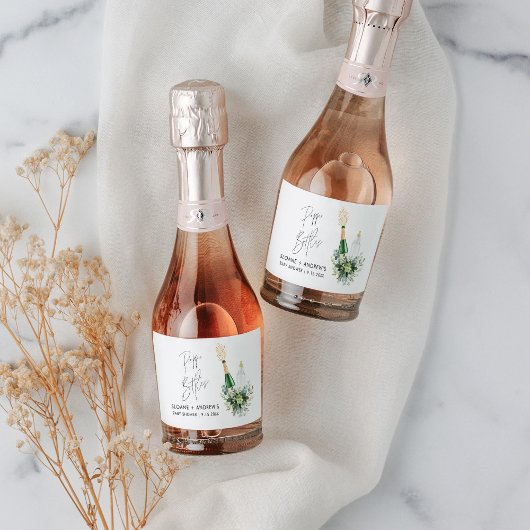 REMY Poppin Flessen Baby shower Mini Sparkling Wijnetiket