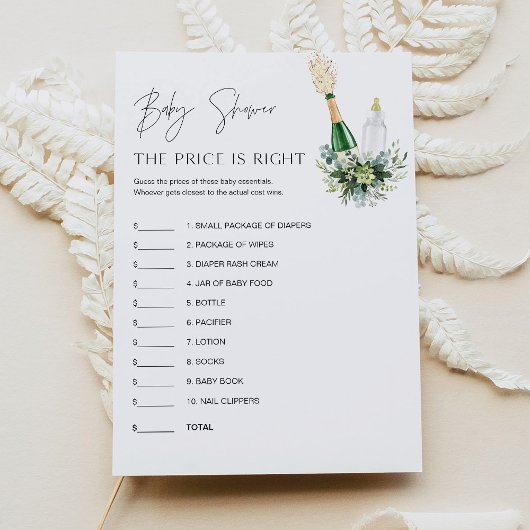 REMY Raad de prijs Baby shower Game kaart