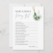 REMY Wie kent mama beste Baby shower spel Kaart (Voorkant)