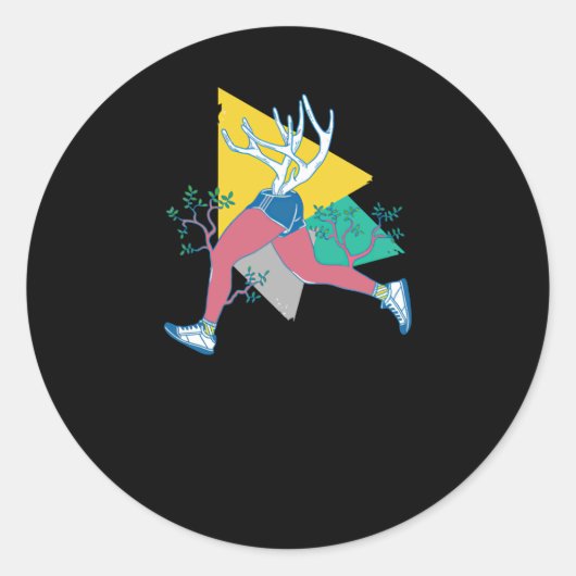 Ren als een Deer Ronde Sticker (Voorkant)