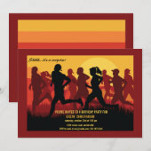 Ren als een marathonuitnodiging kaart (Voorkant / Achterkant)