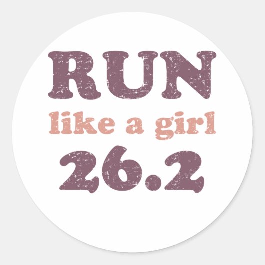 Ren als een meisje 26.2 ronde sticker (Voorkant)