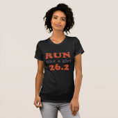 Ren als een meisje 26.2 t-shirt (Voorkant volledig)
