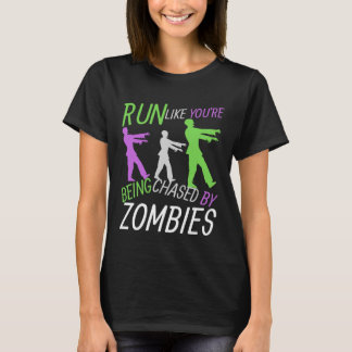 Ren als of je voor zombies vlucht Grappige Hallowe T-shirt