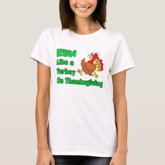 Ren als Turkije op Thanksgiving T-shirt (Voorkant)