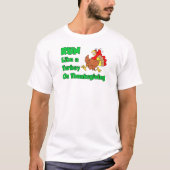 Ren als Turkije op Thanksgiving T-shirt (Voorkant)