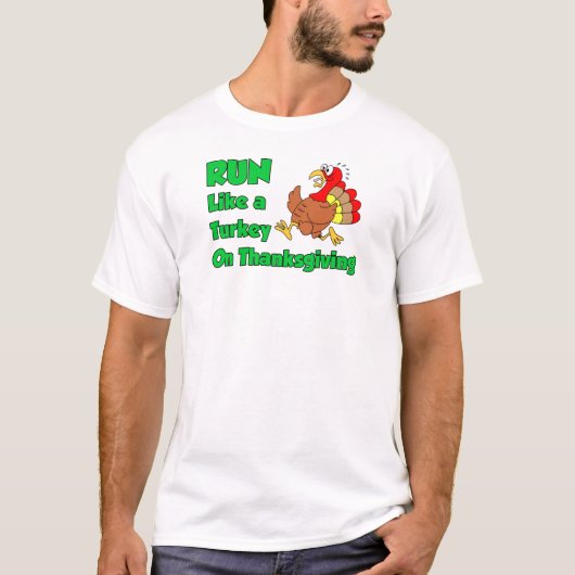 Ren als Turkije op Thanksgiving T-shirt (Voorkant)