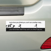 Ren! Als ze je vangen, zullen ze je opeten! Bumpersticker (Op auto)