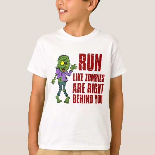 Ren als Zombies achter je T-shirt (Voorkant)