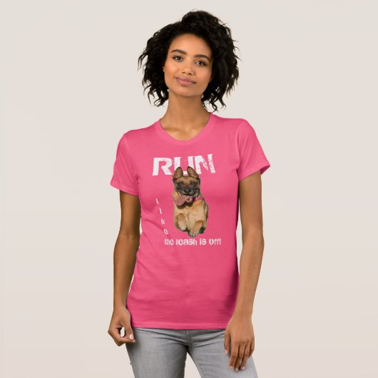 "Ren alsof de as uit is" met German Shepherd T-shirt (Voorkant volledig)