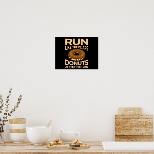 Ren alsof er donuts marathon runner is poster (Keuken)