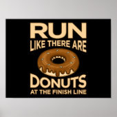 Ren alsof er donuts marathon runner is poster (Voorkant)