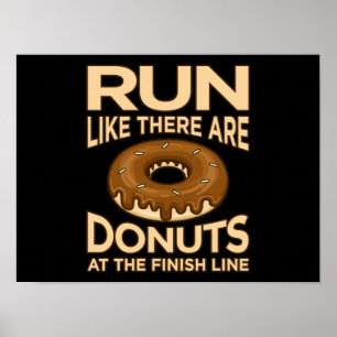 Ren alsof er donuts marathon runner is poster