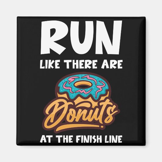Ren alsof er donuts zijn op de finse marathon magneet (Voorkant)