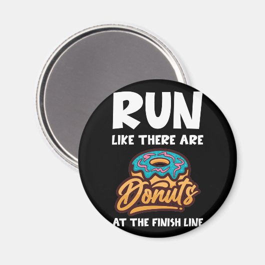 Ren alsof er donuts zijn op de finse marathon magneet (Voorkant / Achterkant)