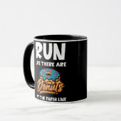 Ren alsof er donuts zijn op de finse marathon mok (Voorkant links)
