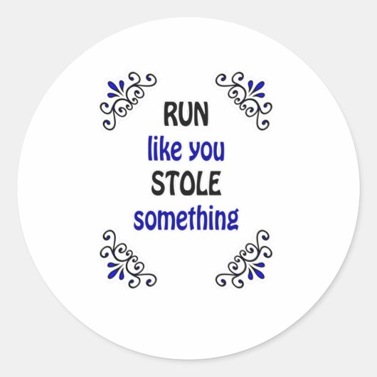 Ren alsof je iets tegenhoudt ronde sticker (Voorkant)