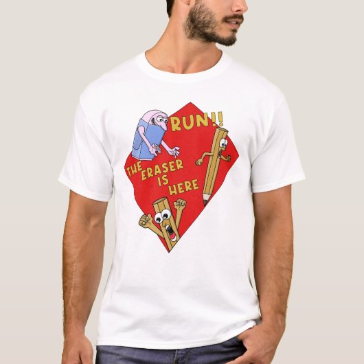 Ren De Gum Is Hier Grappige School T-shirt (Voorkant)