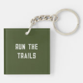 Ren de Trails, Trail Running Berg Foto Sleutelhanger (Achterkant)