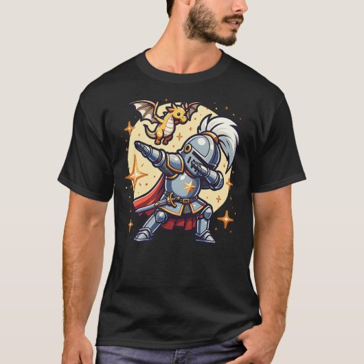 Ren Faire Dabbing Medieval Knight Dragon Funny Ren T-shirt (Voorkant)