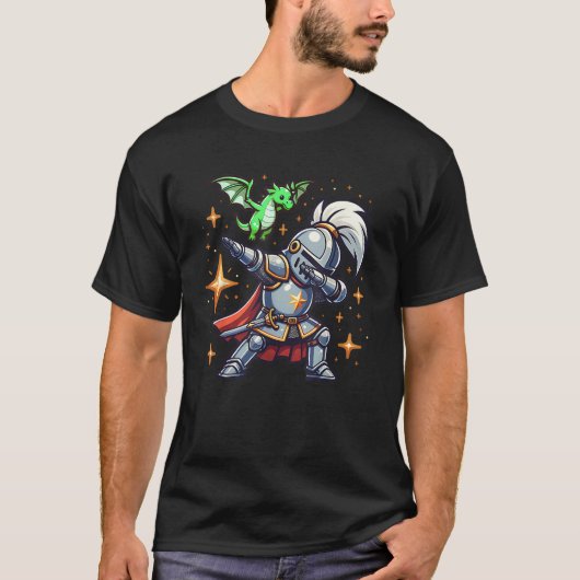 Ren Faire Dabbing Middeleeuwse Ridder Dragon Funny T-shirt (Voorkant)