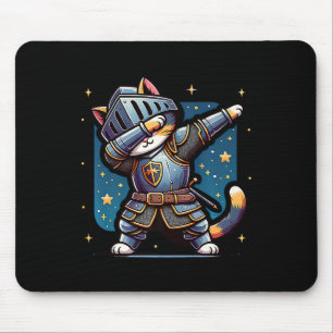 Ren Faire middeleeuwse ridder dabbing kat kitten g Muismat