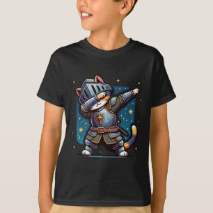 Ren Faire middeleeuwse ridder dabbing kat kitten g T-shirt