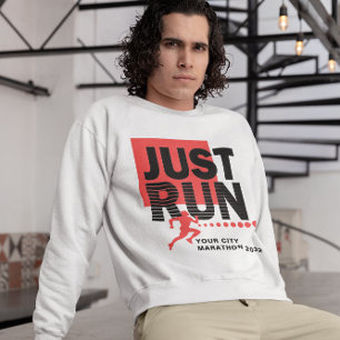 Ren gewoon Red Marathon Runner Track Race Mannen Trui