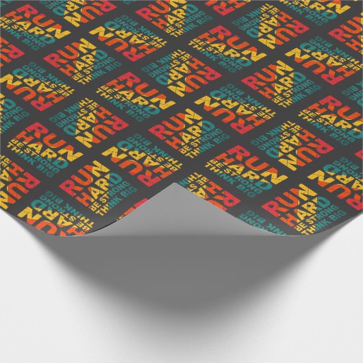 Ren hard, wees sterk, denk groot cadeaupapier (Hoek)