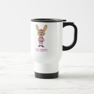 Ren Hoppy! Konijnenloper in roze Reisbeker