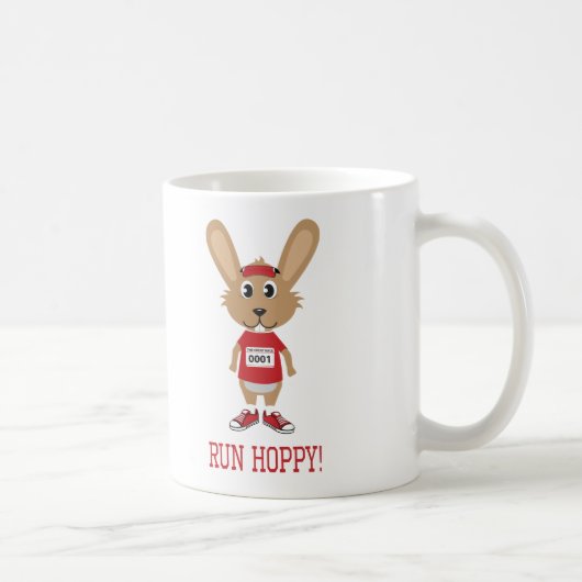 Ren Hoppy! Rabbit Runner in Red Koffiemok (Rechts)