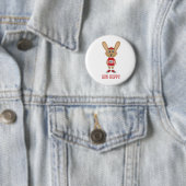 Ren Hoppy! Rabbit Runner in Red Ronde Button 5,7 Cm (In situ)