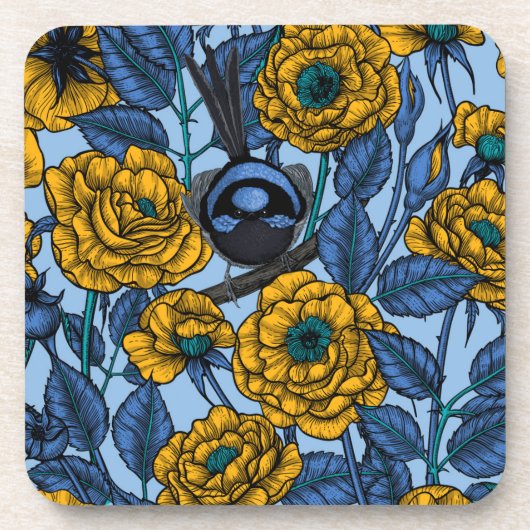 Ren in de rozen bier onderzetter (Voorkant)